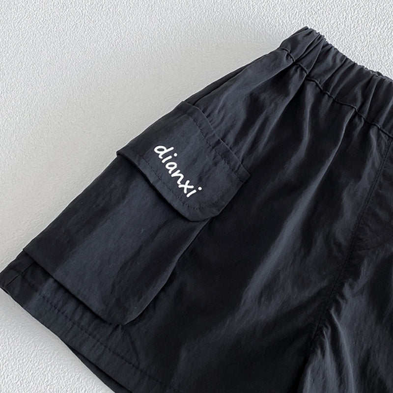 【BABY】夏新作英字シャツ、ダブルポケットショートパンツSK104523