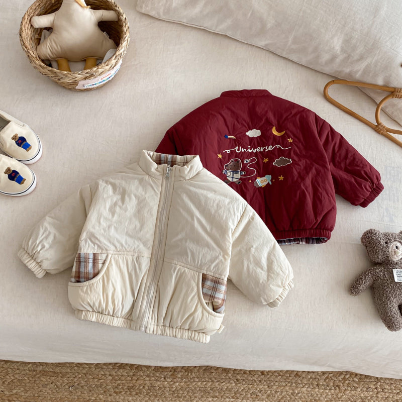【BABY&KID】冬新作刺繍カートゥーンリバーシブルコートSK102524