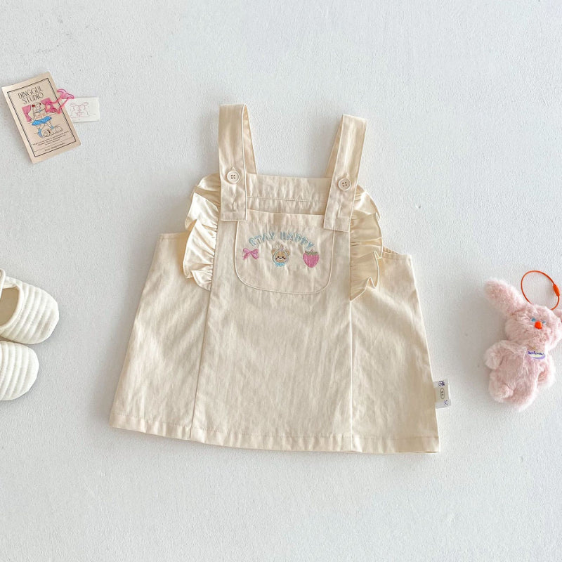 【BABY&KID】夏新作 刺繍クマサロペット、ストライプTシャツSK080619