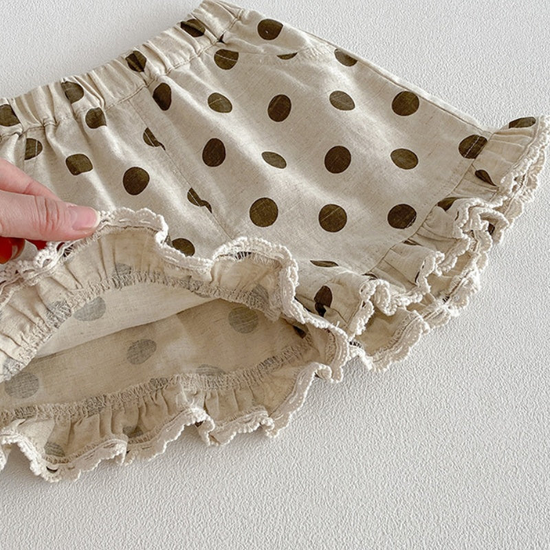 【BABY】夏新作コットンジャガードブラウス、ドットショートパンツSK104809