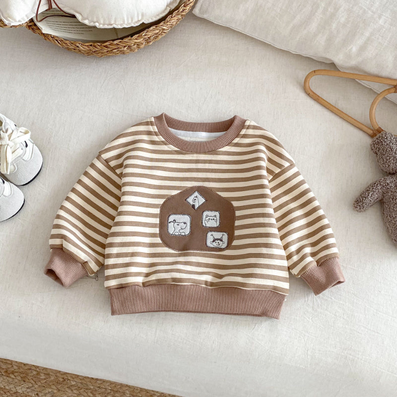 【BABY&KID】冬新作 厚手ボーダースウェットSK102016