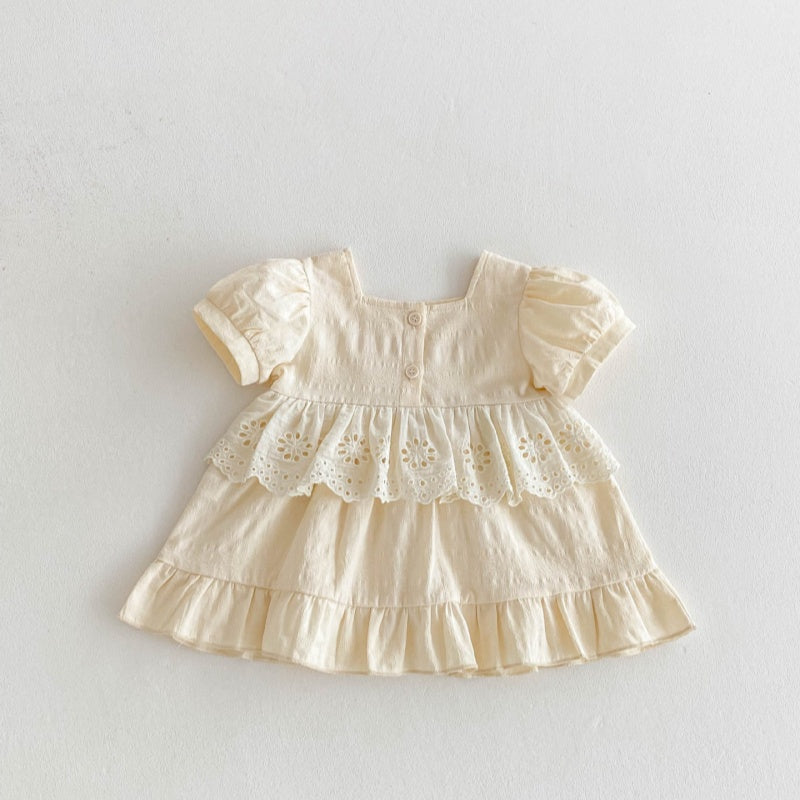 【BABY&KID】夏新作 刺繍花辺ワンピースSK071929