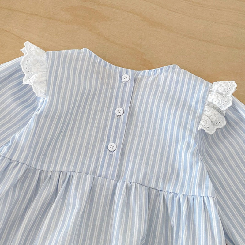 【BABY】ストライプロンパース&レースキャミ2点セットSK103912