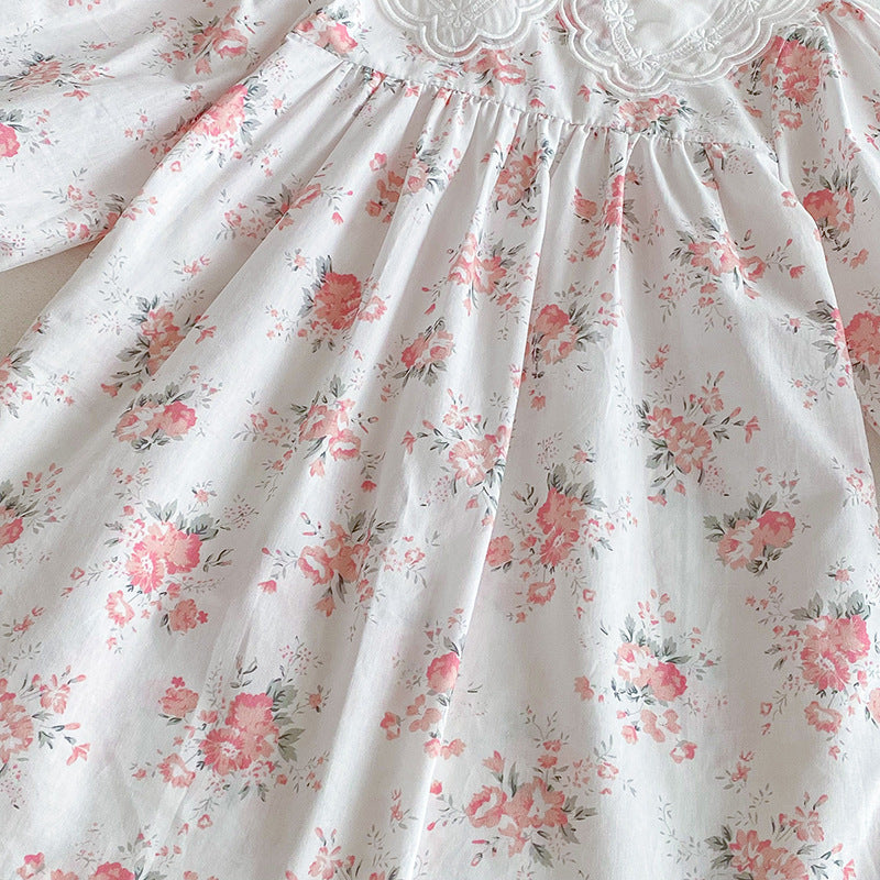 【姉妹服】ナチュラル花柄ロンパース、ワンピースSK101119