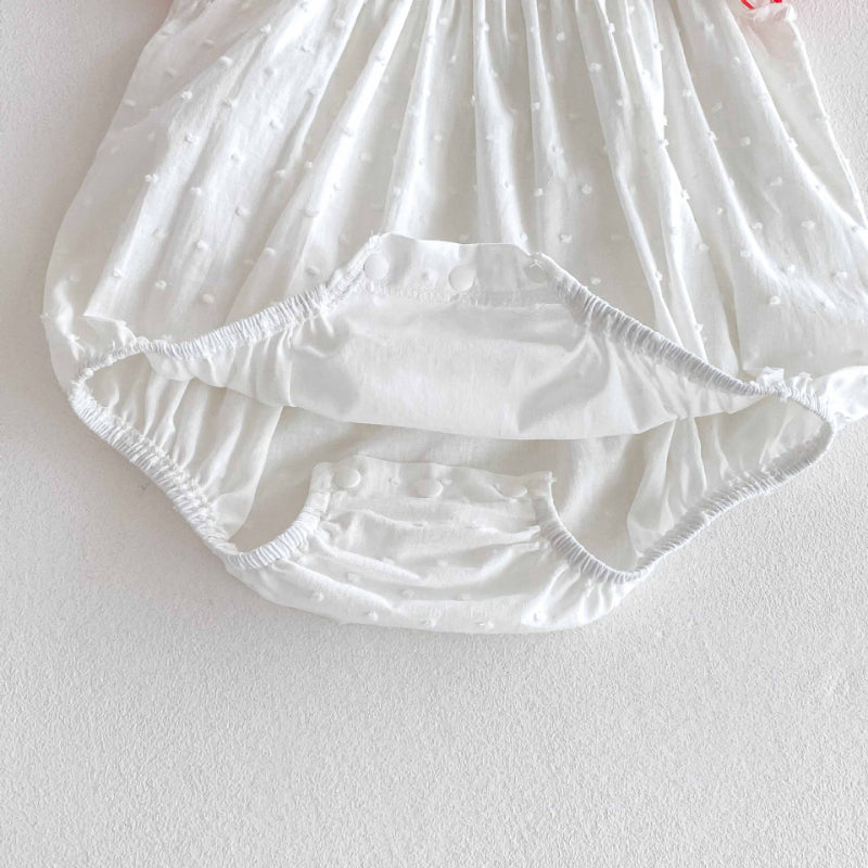 【BABY】夏新作 いちご刺繍ロンパースSK090304