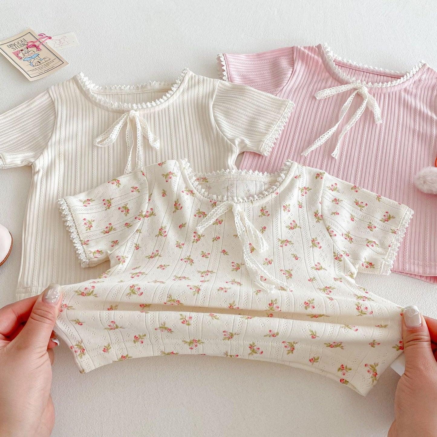 【BABY&KID】夏新作 無地&小花柄コットンTシャツSKO71210
