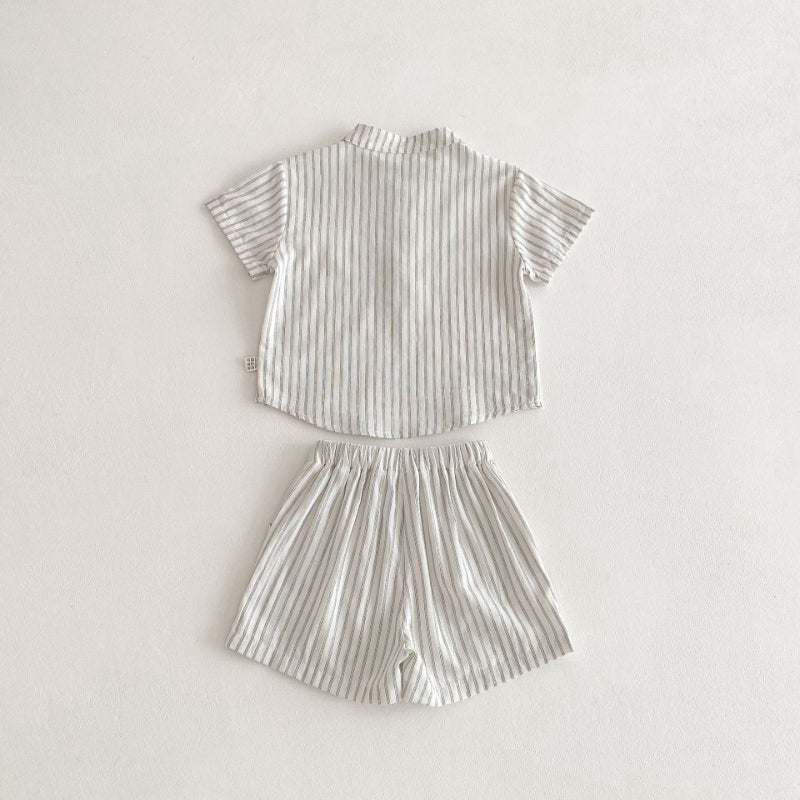 【BABY&KID】夏新作 リンクコーデストライプワンピースorセットアップSK062601