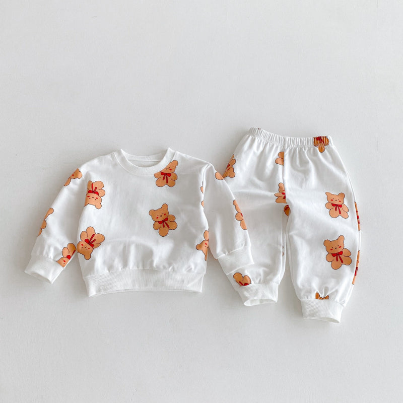【BABY&KID】かわいいくまプリントセットアップSK092929