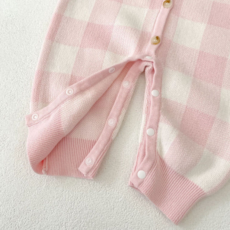 【BABY】チェックニットカバーオールSK100604