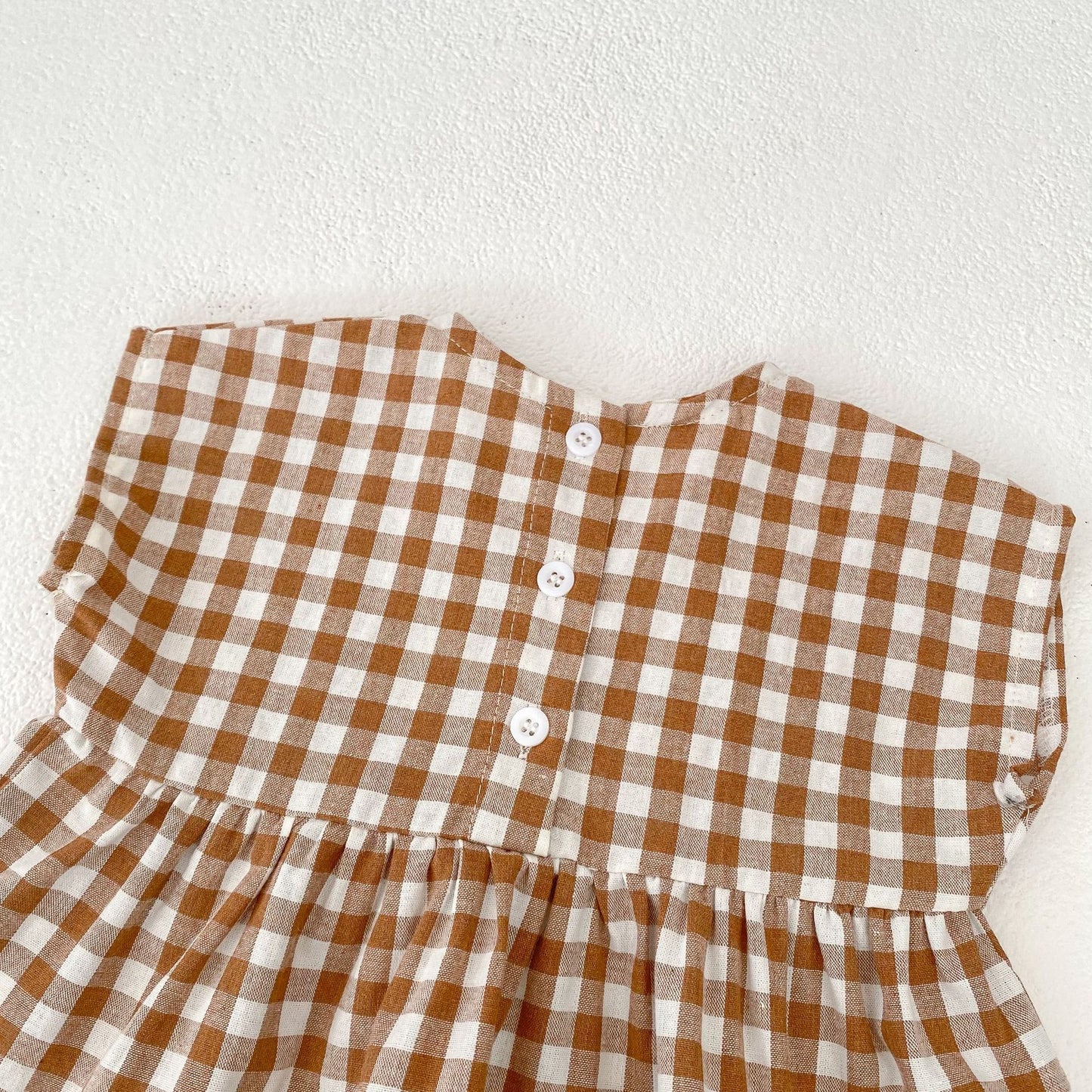 【BABY】夏新作 チェック刺繍フラワーセットSK071604