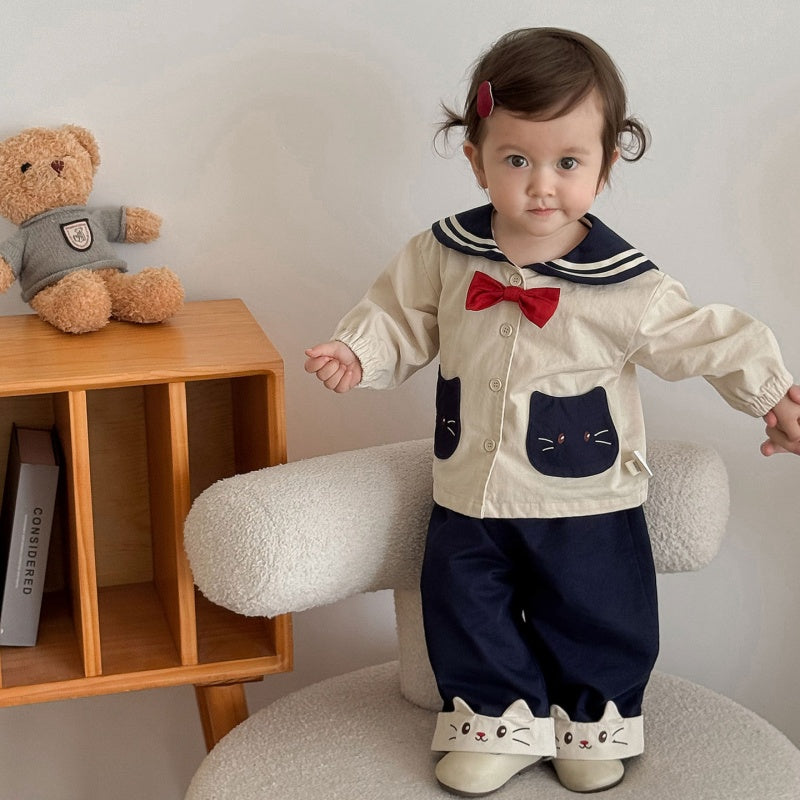 【BABY&KID】可愛い猫アウター、パンツSK100318