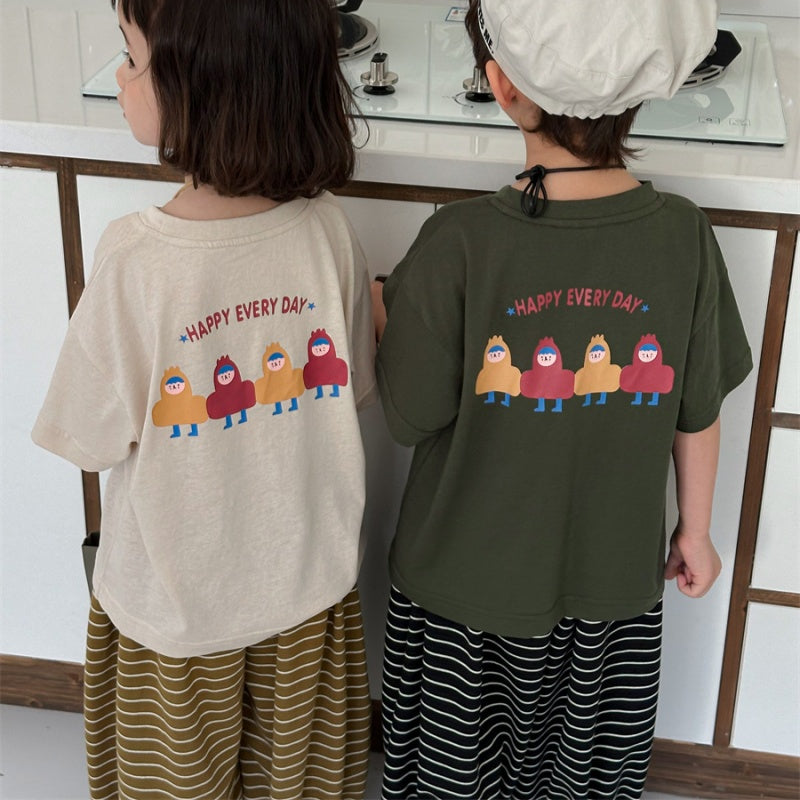 【BABY&KID】夏新作 バックカートゥーンプリントTシャツSK080512