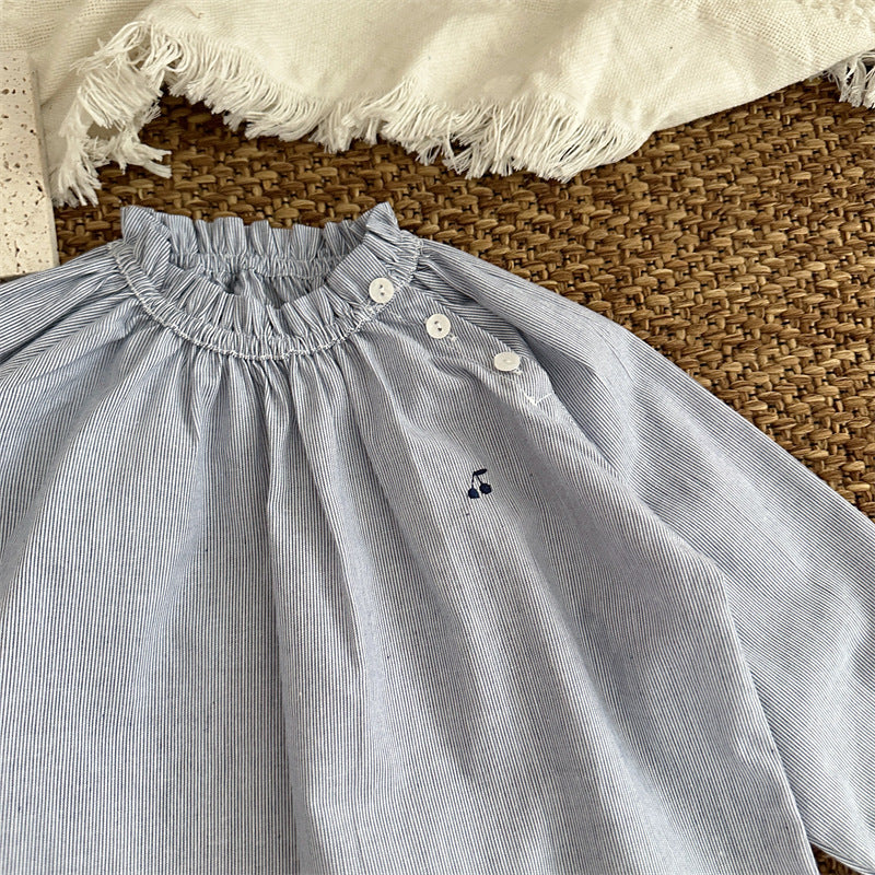【BABY&KID】ストライプ刺繍ニットカーデSK101439