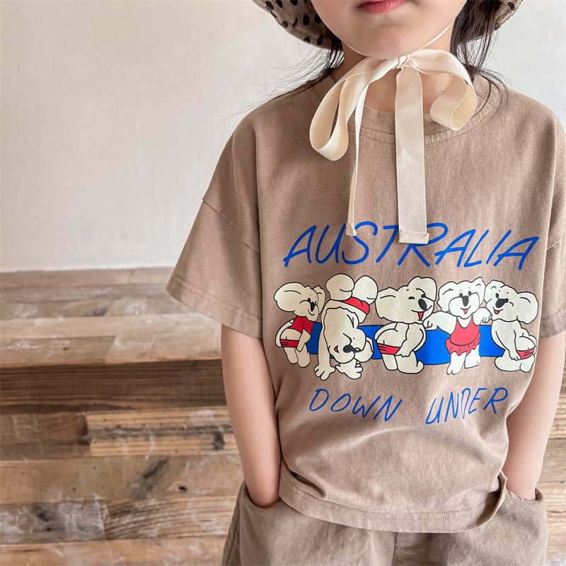 【BABY&KID】夏新作 五つ熊柄TシャツSK091613
