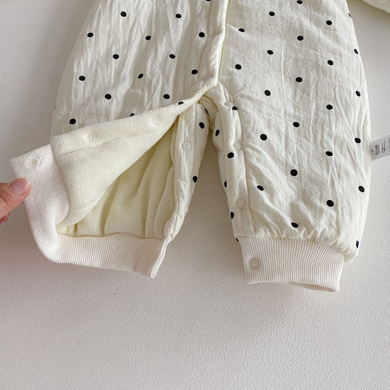 【BABY】冬新作ドット裏起毛カバーオールSK102712