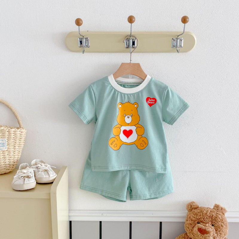 【BABY&KID】夏新作 ハートくまセットアップSK091213