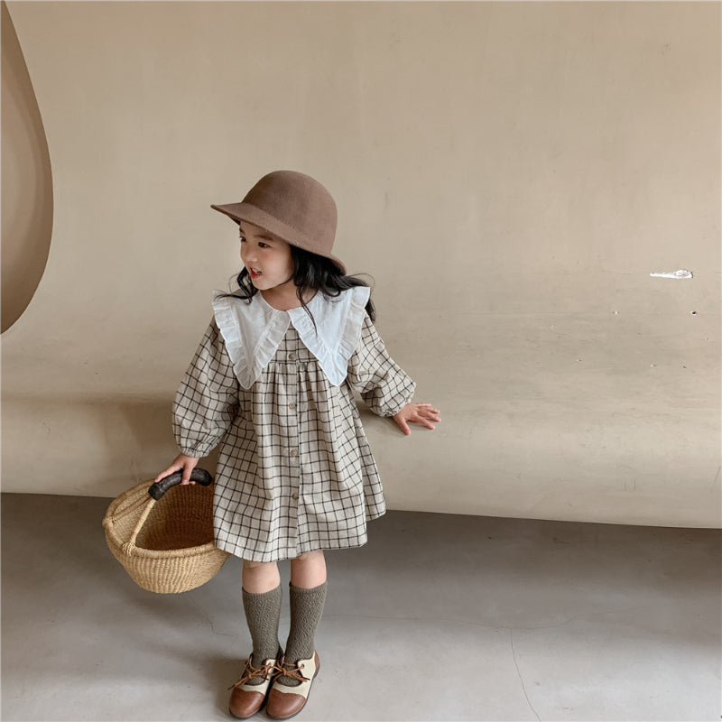 【BABY&KID】韓国風フリル襟ワンピースSK102021