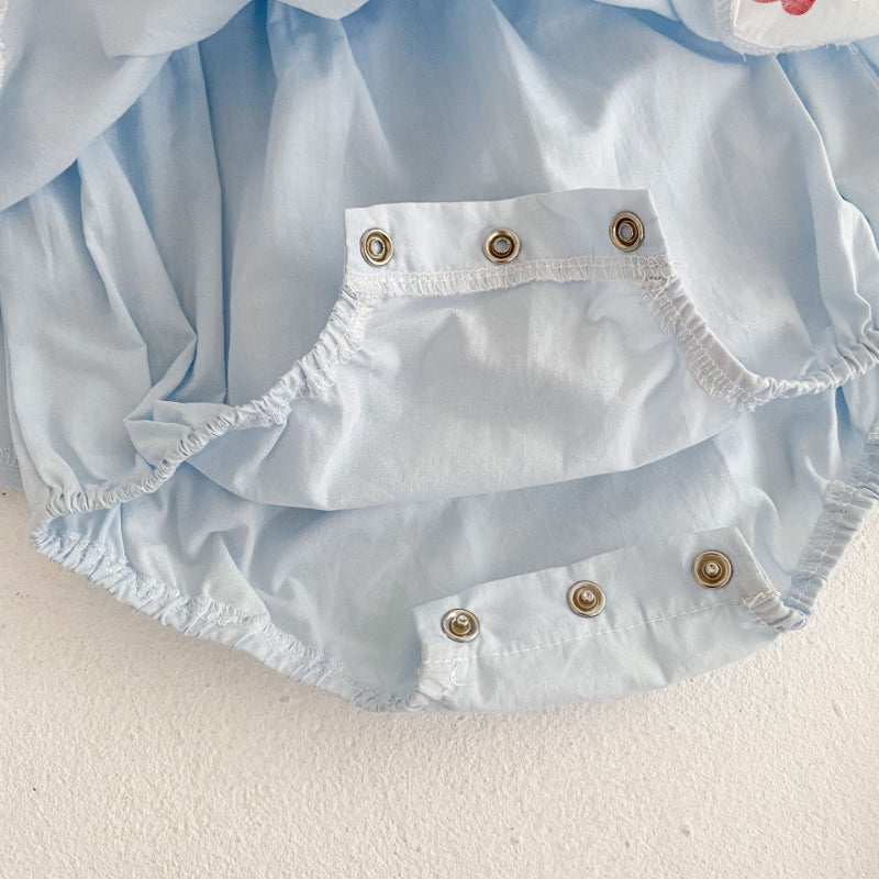 【BABY】夏新作 ハート刺繍ロンパースワンピースSK090702