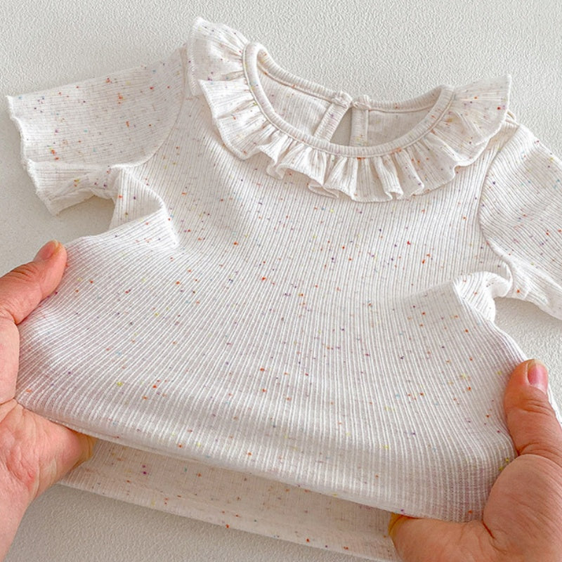 【BABY】夏新作大きめポケットサロペット&フリル襟TシャツSK104510