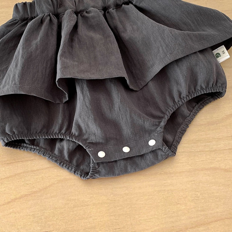 【BABY】花柄サロペットロンパース&ジャガードブラウス2点セットSK103907