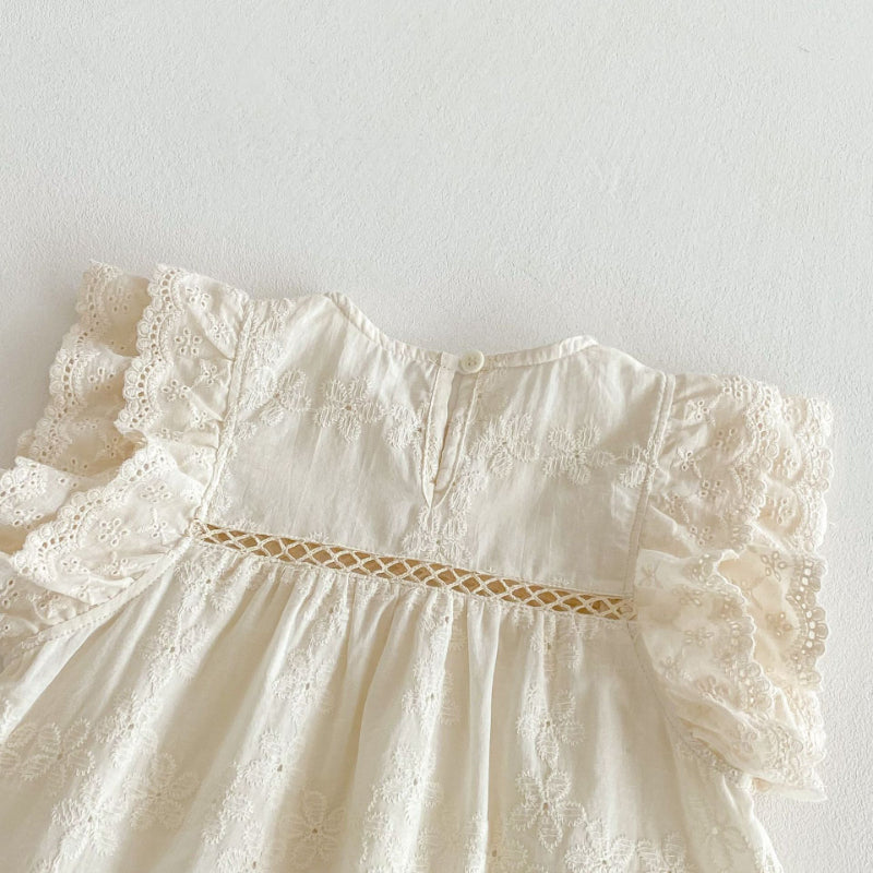 【BABY&KID】夏新作 フラワー刺繍ワンピースSK081609