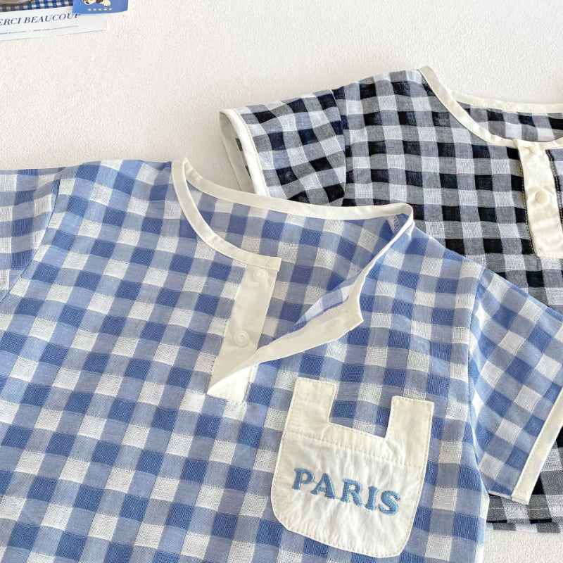 【BABY&KID】夏新作 オシャレチェックセットアップSK070216