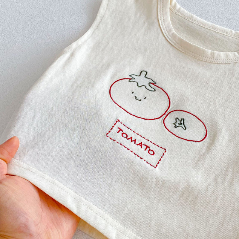 【BABY&KID】夏新作 Tomatoノースリーブ、チェックパンツSK080613