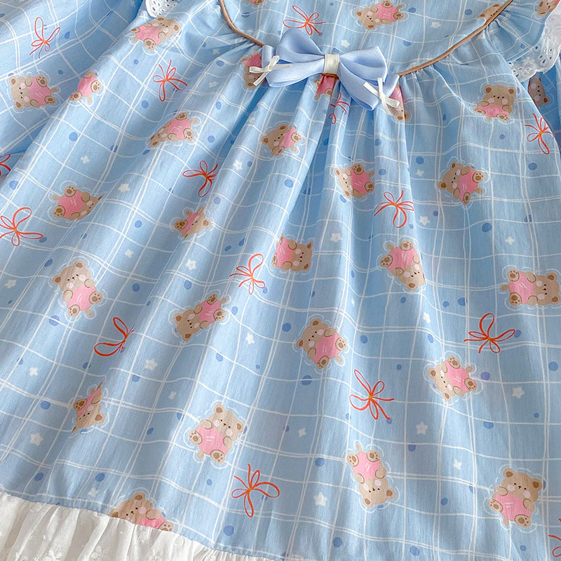 【姉妹服】ハートくまロンパース、ワンピースSK101123
