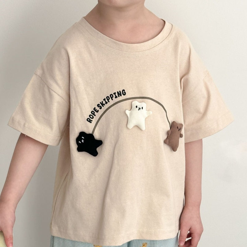 【BABY&KID】夏新作 三匹の小さなクマ半袖TシャツSK072101