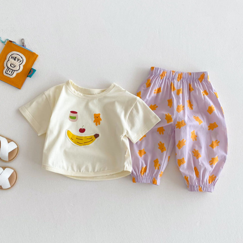 【BABY&KID】夏新作 Helloベア可愛いセットアップSK072009