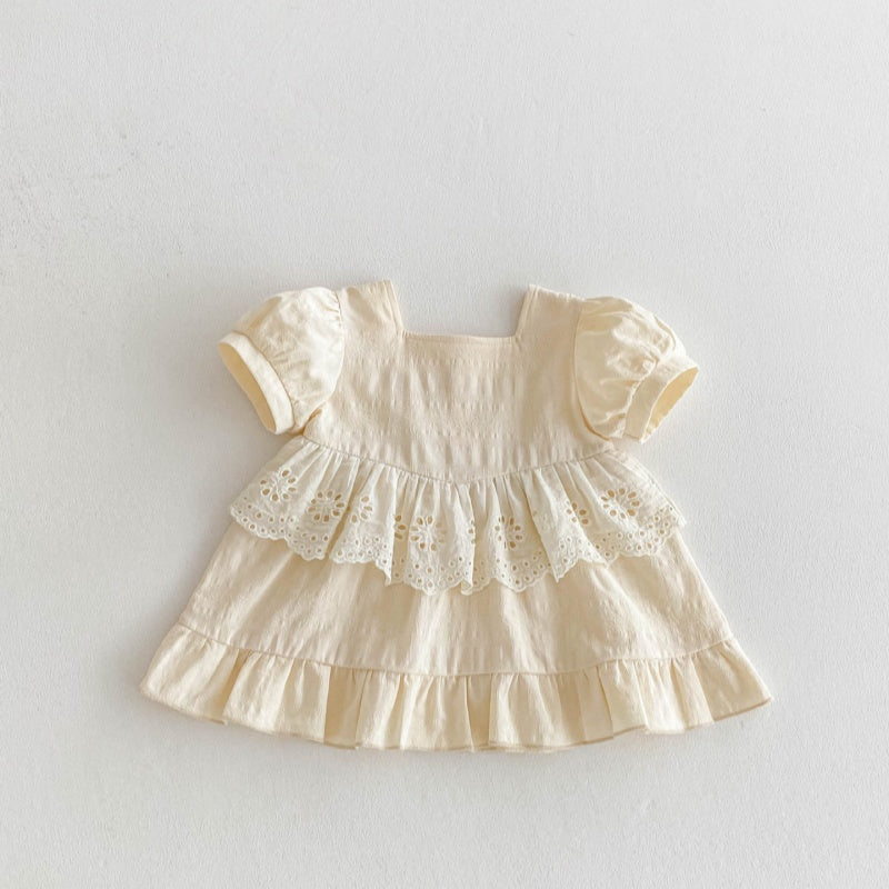 【BABY&KID】夏新作 刺繍花辺ワンピースSK071929