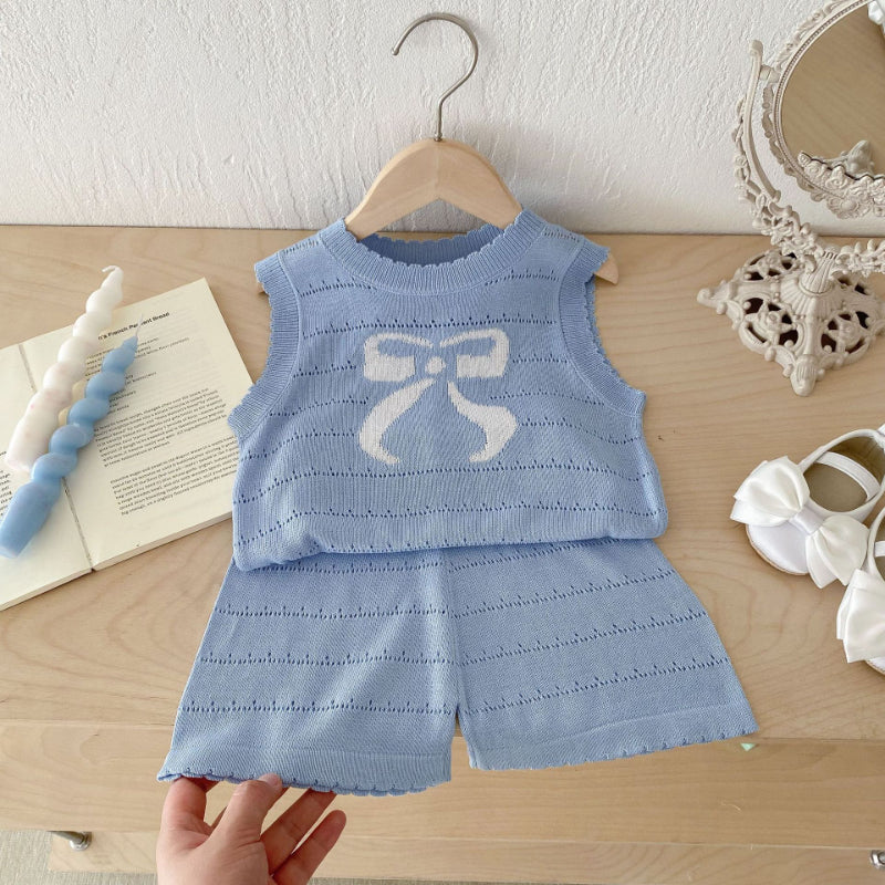 【BABY&KID】夏新作 カートゥーンニットノースリーブセットアップSK072007