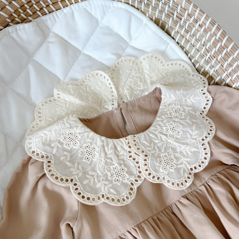 【BABY&KID】花刺繡襟ナチュラルワンピースSK050803