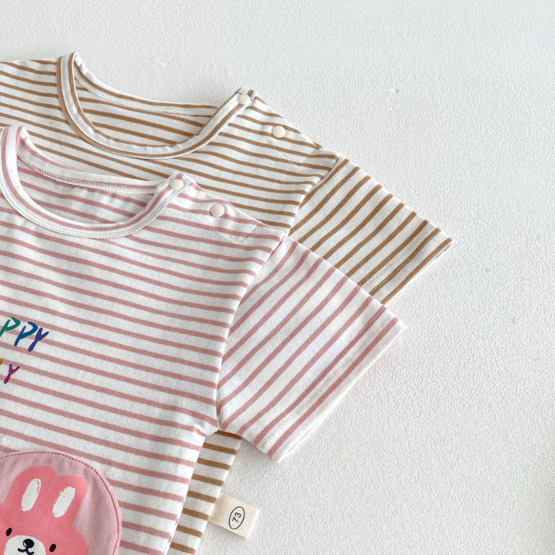 【BABY&KID】夏新作 Happy every dayボーダーセットアップSK070215