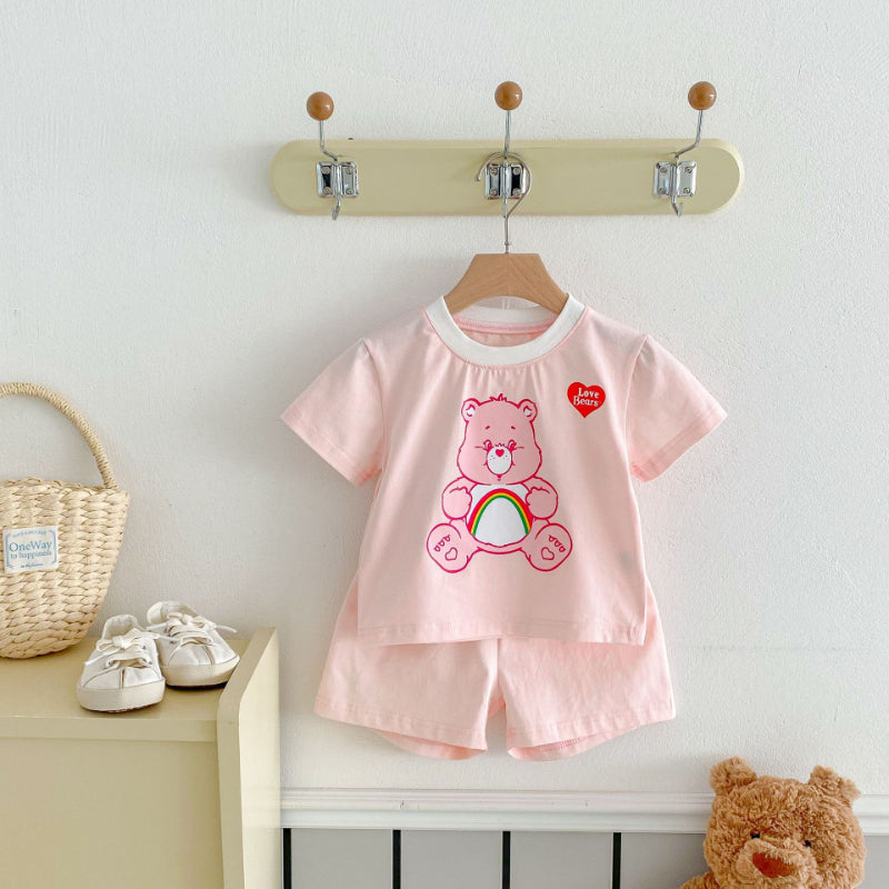 【BABY&KID】夏新作 ハートくまセットアップSK091213