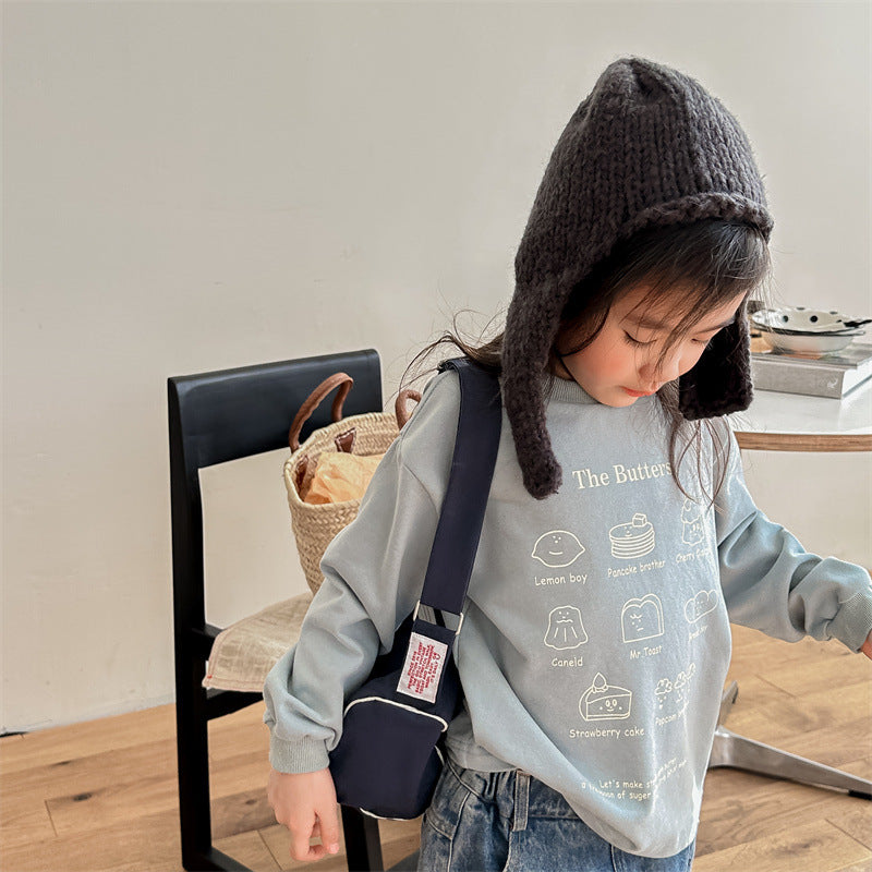 【BABY&KID】パン柄長袖トップスSK102334