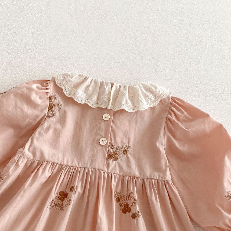 【BABY&KID】レース襟花柄刺繍ワンピースSK011013