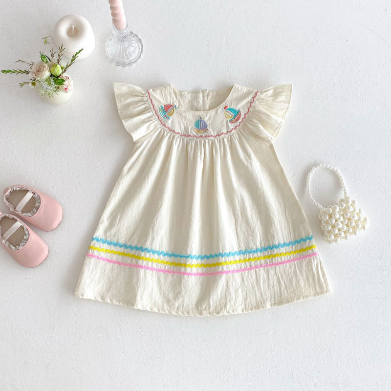 【BABY&KID】夏新作 帆船刺繍ワンピースSK081612