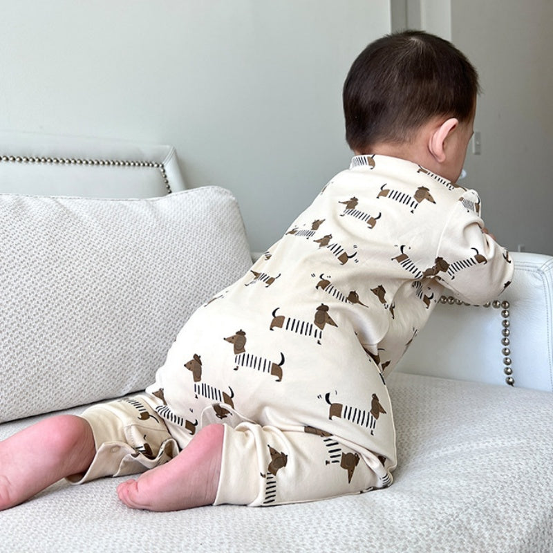 【BABY】北欧風月柄、子犬柄カバーオールSK101315