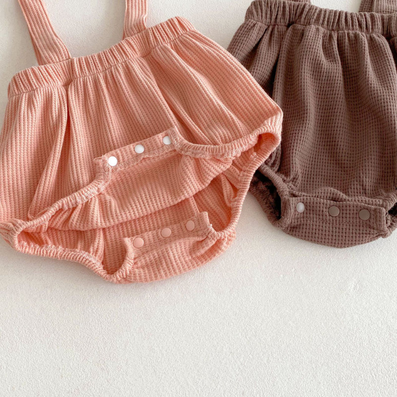 【BABY】フリルカラー花柄トップス&サロペットロンパースSK102417