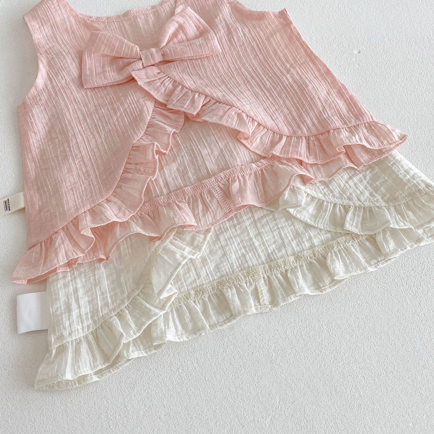 【BABY&KID】夏新作 パステルカラー蝶結び付きセットアップSKO71215