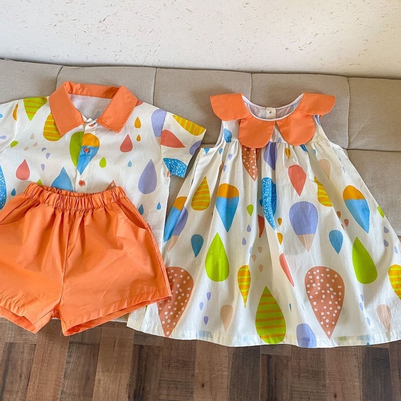 【BABY&KID】夏新作 カラフルセットアップ、ワンピースSK063109
