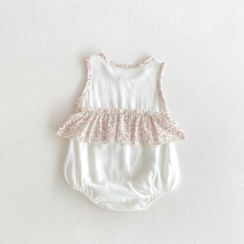 【BABY】夏新作 小花柄ノースリーブロンパースSK062912
