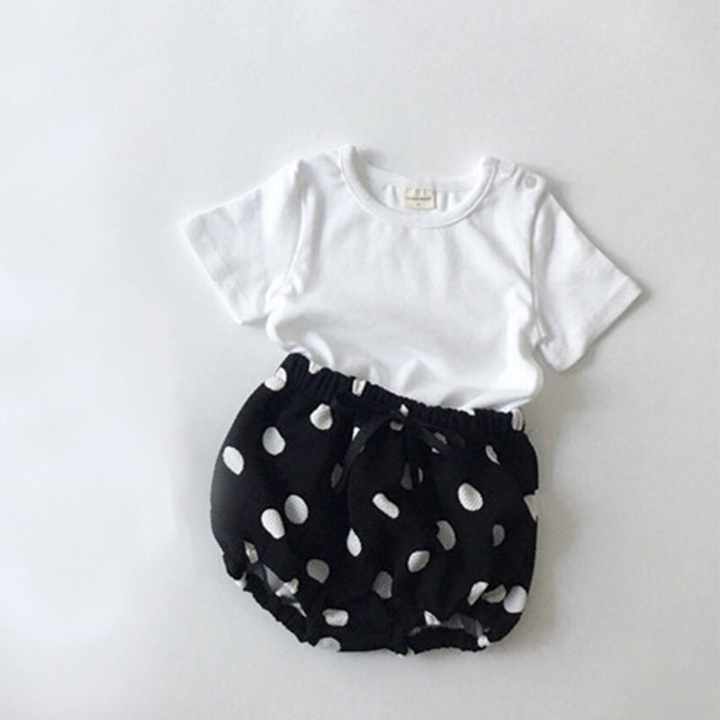 【オトク】【BABY】夏新作 無地丸首Tシャツ、ショートパンツSK092215