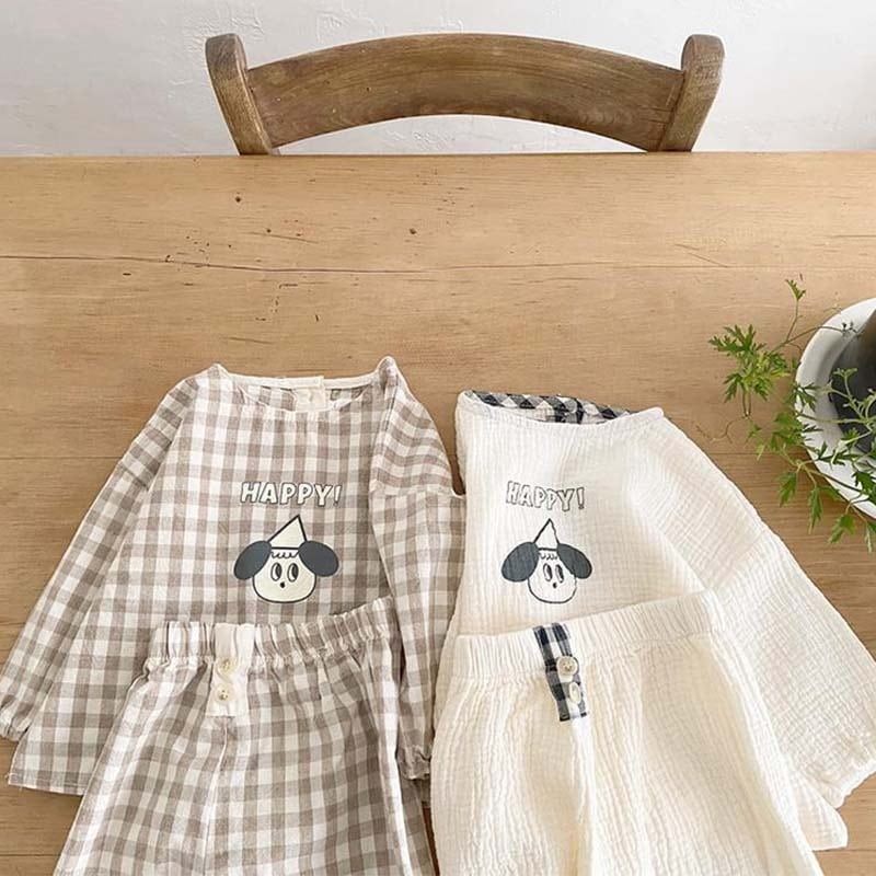 【BABY&KID】無地ORチェック柄上下セットSK062106