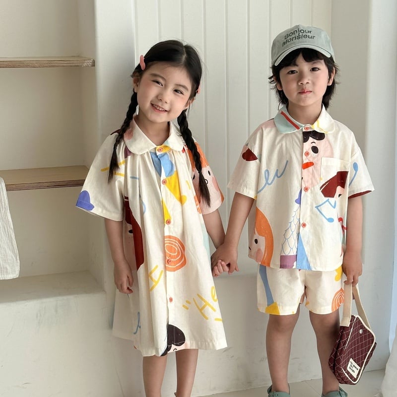 【BABY&KID】夏新作 落書きセットアップ、ワンピースSK0631013