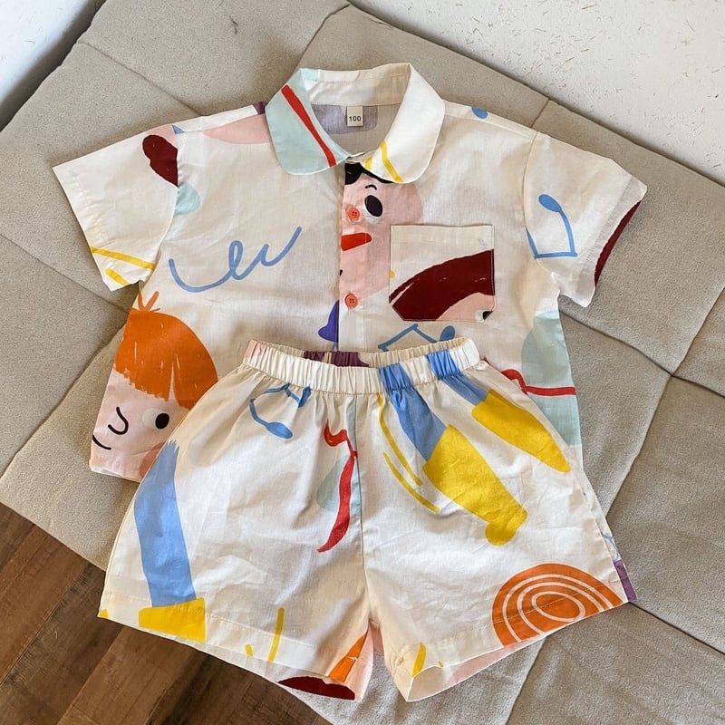 【BABY&KID】夏新作 落書きセットアップ、ワンピースSK0631013