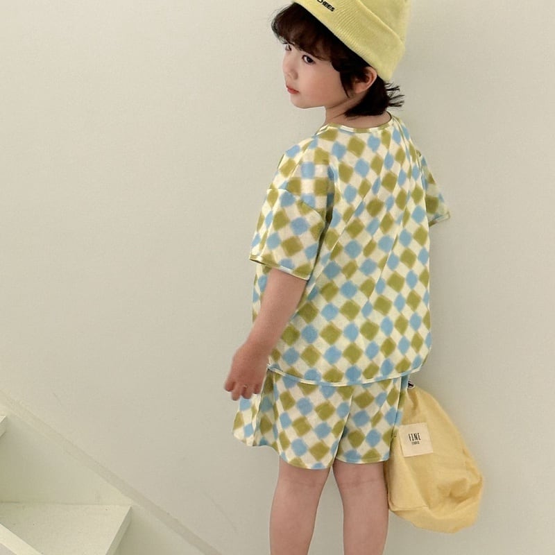 【BABY&KID】夏新作 チェッカーボードセットアップ、ワンピースSK063108