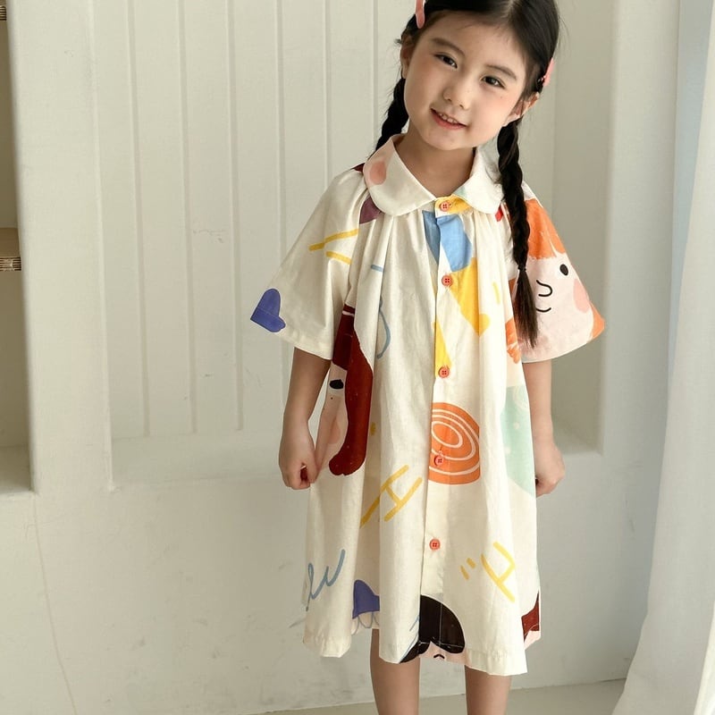【BABY&KID】夏新作 落書きセットアップ、ワンピースSK0631013