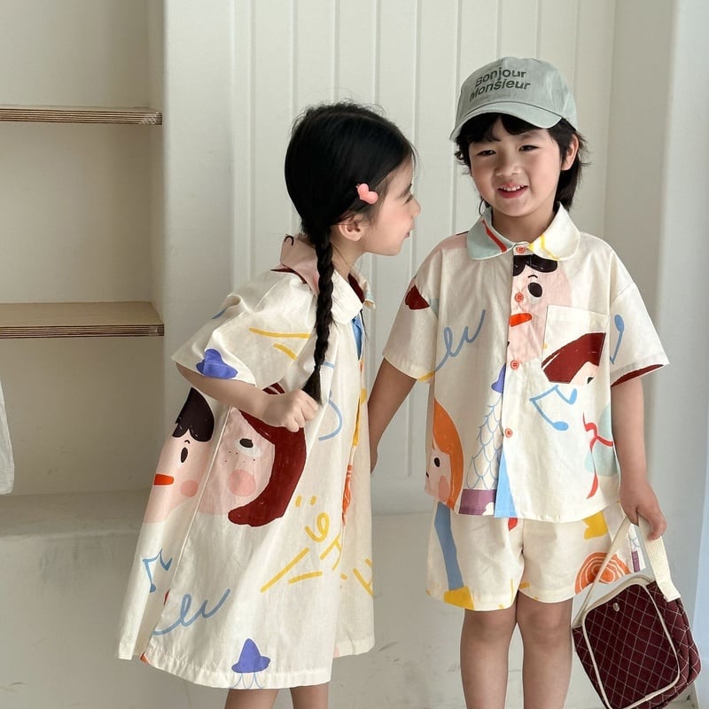 【BABY&KID】夏新作 落書きセットアップ、ワンピースSK0631013